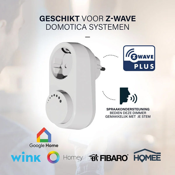 Z-Wave stekkerdimmer 0-100W | Fase afsnijding (RC) | EcoDim DIM.06
